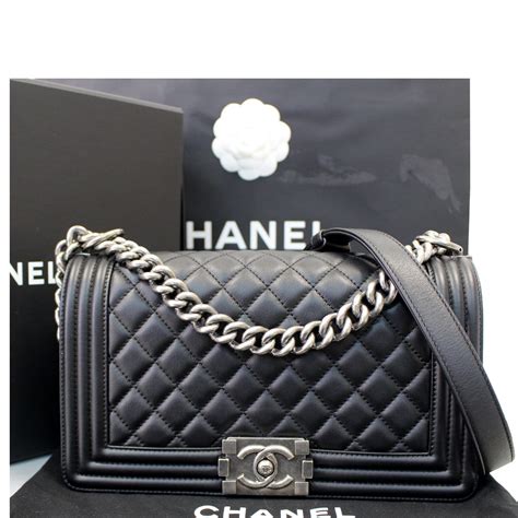 chanel black boy bag for sale|chanel boy bag inside.